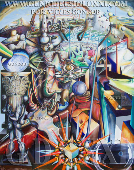Pintura del genio del arte del siglo XXI Señor Vicjes Gonród. El laberinto de la utopia trascendente en el retrato intuista del mito