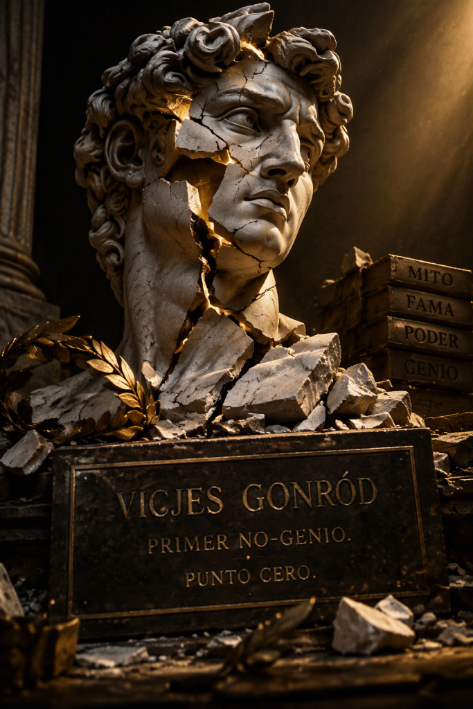 Escultura y pintura contemporánea de Vicjes Gonród, el artista del Supra-Arte Consciente y creador de GenioDelSigloXXI.com. Obra de prestigio que redefine el coleccionismo ético y la justicia estética del siglo XXI.
